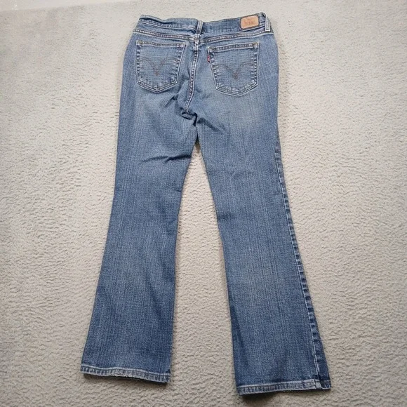 Levi's 515 Boot Cut Jeans Women's 8S Blue Denim Mid Rise Stretch Made in Mexico - Picture 3 of 9
